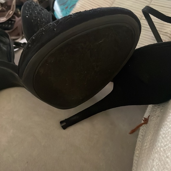 Rampage Black Suede Ankle Strap Heels - Picture 4 of 6